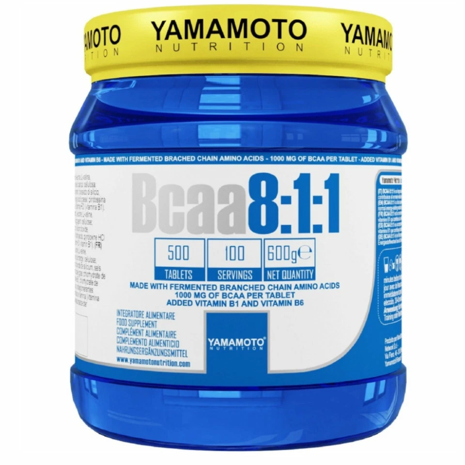 Bcaa 8:1:1 YAMAMOTO NUTRITION con Vitamine B1 e B6 500 cpr Aminoacidi Ramificati
