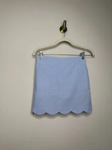 Vineyard Vines Baby Blue/White Striped Scalloped Hem Skort Girls Medium - Picture 1 of 4
