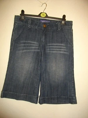 NEW * MISS POSH * BLUE DENIM CULOTTES / LONG SHORTS + STRETCH SIZE 12 RRP £49 - Image 1 of 3