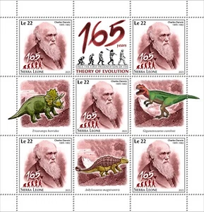 Charles Darwin Dinosaurs Theory of Evolution MNH Stamps 2023 Sierra Leone M/S - Picture 1 of 1