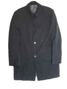 Loro Piana Storm System 100% Wool Cardinal of Canada Luxury Long Black Coat 42L - Picture 1 of 7
