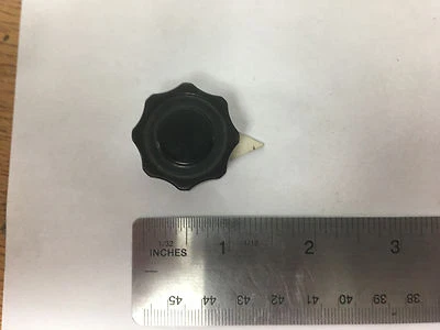 Vintage Small Black Bakelite Rounded Fluted Knob w/ Metal Pointer - Image 1 of 3
