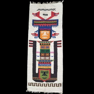 Vintage South American Folk Art Hand Woven Wall Hanging 40” x 16" - Picture 1 of 6