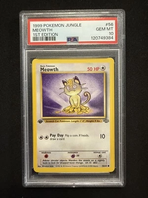 PSA 10 MEOWTH 56 1ST EDITION JUNGLE 1999 POKEMON - Image 1 of 2