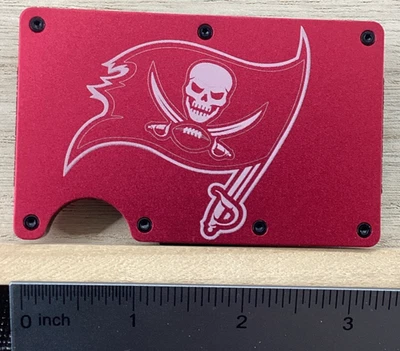 Metal Wallet - Laser Engraved - Tampa Bay Buccaneers - RFID Blocking - Image 1 of 2