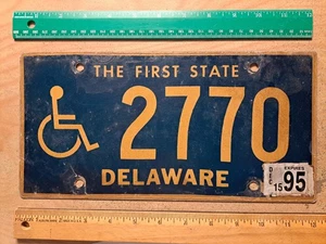 License Plate, Delaware, 1995, Handicap, Wheelchair 2770 - Picture 1 of 3