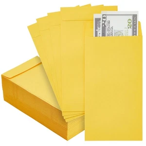 Confezione da 100 Buste per Contanti Buste per Monete Contanti Assegno, 3,5x6,5 Pollici - Foto 1 di 9