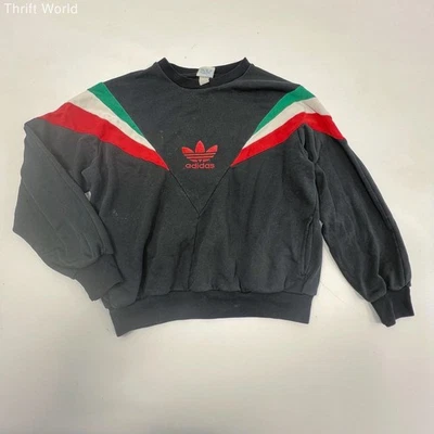 Vintage 80s Adidas Trefoil Italian Rocky IV Crewneck Sweatshirt XL Men's Black - Image 1 of 4