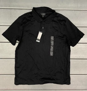 Camisa Polo Banana Republic Luxe Touch Performance Para Hombre Grande Negra Calce Ajustado Nueva con Etiquetas - Imagen 1 de 8