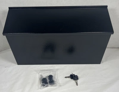 Wall Mounted Steel Locking 1 Compartment Mailbox With 2 Keys Black 15.5 X 10 X 4 - Image 1 of 4