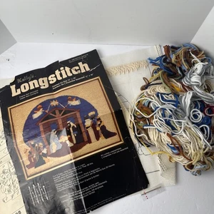 Vintage 1981 Kellys Longstitch Nativity Kit 12" X 16" Needlecraft Kit READ - Picture 1 of 15