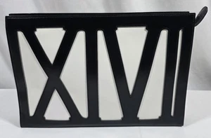 Rare! Escada Made In Italy Black/White "XIVI" Roman Numerals Clutch Bag Purse - Picture 1 of 8