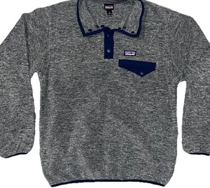 Patagonia SYNCHILLA Youth Large Sz 12 Gray 1/4 Snap Pullover WORN WEAR Fleece - Picture 1 of 9
