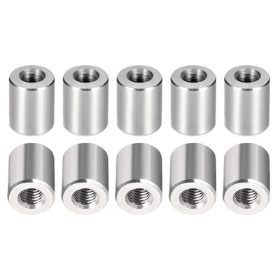M4x10mm(DxL) Coupling Connector Nut Threaded Sleeve Rod 10Pcs Good for Furniture - Image 1 of 4