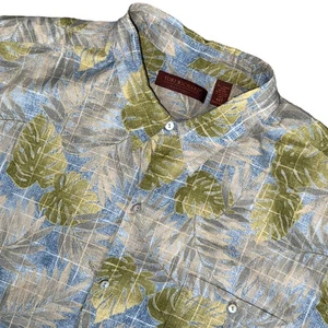 Tori Richard Honolulu Size 4XT Mens Hawaiian Shirt Tropical Leaf Blue Green - Picture 1 of 10