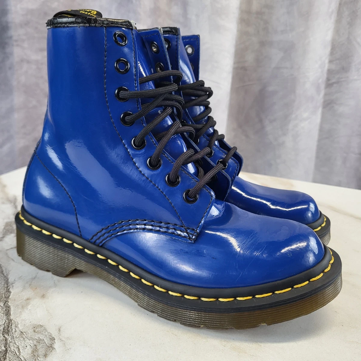 Dr. Martens Low (1-1.9 in) Heel Height Blue Boots for Women for