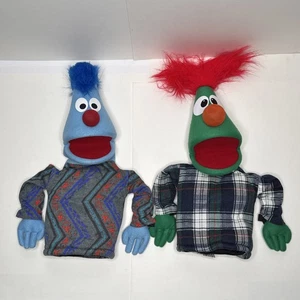 2 Puppet Productions Half Body Cone Head Hand Puppets, Blue & Green - Picture 1 of 9