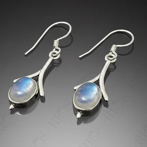 925 Sterling Silber Ohrhänger, viktorianische Laterne Mondstein Ohrringe Geschenk verpackt - Bild 1 von 9