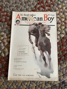 American Boy Magazine Sept 1921 Indian on Horse Illustrated by N.C. Wyeth - Picture 1 of 6