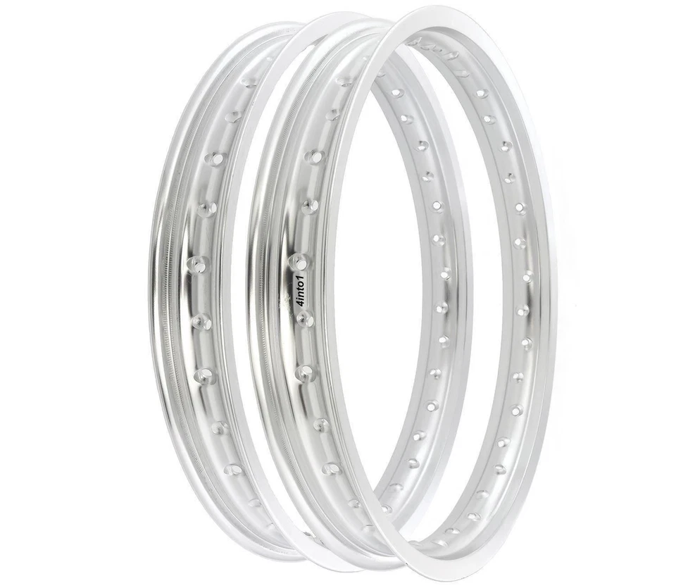 Rising Sun Silver Aluminum Rim Set Honda CB360 CB360G CB360T Twin 1974 1975 1976 - Image 1 of 1