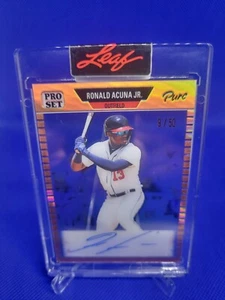 2023 Leaf Pro Set Pure RONALD ACUNA JR. /50 Auto Base Set Atlanta Braves #89-RA1 - Picture 1 of 2