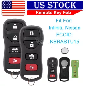 2 New Replacement Keyless Entry Car Remote Key Fob Control For Nissan Kbrastu15 - Picture 1 of 9