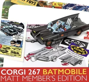 Corgi 267 Batmobile Corgi Model Club Reissue Matt Black Rare - Picture 1 of 5