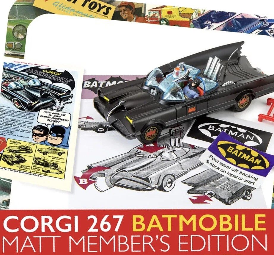 Corgi Toys 267 Batmobile 1966 MATT BLACK TV Series 2024 Club Edition Boxed 2024 - Image 1 of 4