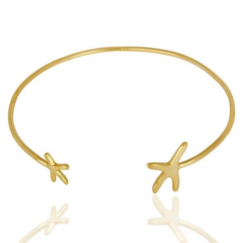 VALENTINO Bracciale a forma di stella marina placcato oro fatto a mano argento sterling gioielli da spiaggia