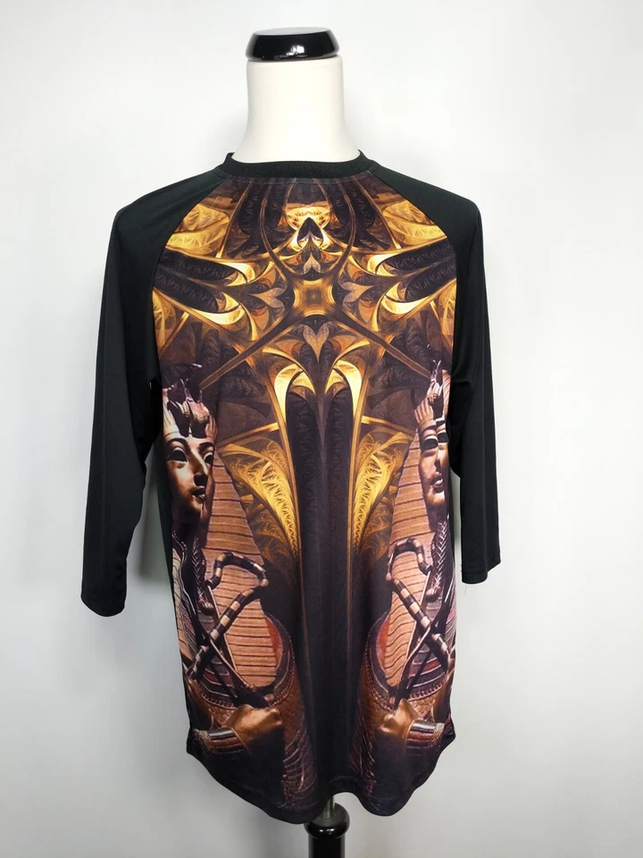Black Smith Egyptian Pharoah Print Black Pullover T Shirt Size XL - Imagem 1 de 4
