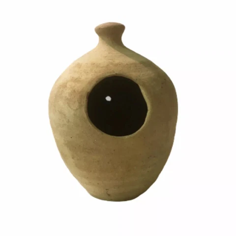 Vintage Traditional Holy Land Handmade Pottery Nest Bird House Warm Hanging Cover