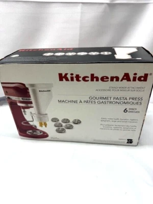 KitchenAid KSMPEXTA Gourmet Pasta Press Stand Mixer Attachment 6 Discs White*New - Image 1 of 4