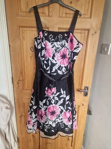 Vestido de Fiesta Formal Mujer Dressbarn Negro Rosa Talla 18 Noche Ocasión - Imagen 1 de 2