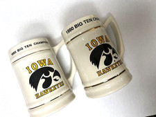 IOWA HAWKEYES 1985 & 1986 Big Ten Champions Ceramic Mug Stein 1986 Rose Bowl