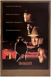 Original Movie Poster UNFORGIVEN Eastwood Hackman Freeman 1 Sheet LINEN - Picture 1 of 5
