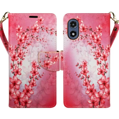 Para Moto G Play (4G) 2024, Cuero PU Cartera Teléfono Estuche Abatible Soporte Correa Tarjeta Foto 1 de 2