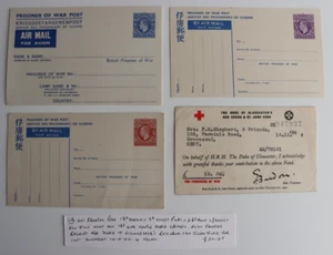 Historia postal Segunda Guerra Mundial Prisioneros Guerra de prisioneros Correo Tarjetas sin usar Carta Cruz Roja Recibo - Imagen 1 de 3