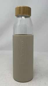 NESPRESSO Reusable Water Bottle Grey Sleeve 500ml Bamboo Cap - Picture 1 of 4