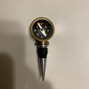 MESSING seltener Kompass Weinflaschenstopper Arbeitskompass Geschenk - Bild 1 von 3
