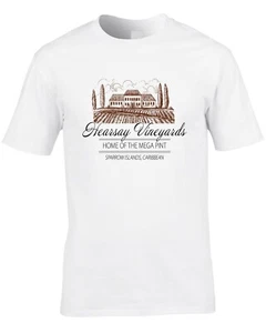 Camiseta para hombre Hearsay Vineyards parodia vino divertida Depp juicio pirata broma escuchada - Imagen 1 de 2