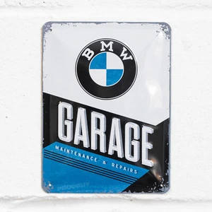Letrero de lata BMW garaje pequeño 20 cm placa de pared de metal mercancía regalos para hombres y mujeres - Imagen 1 de 4