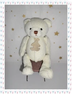㉚ - Peluche Doudou Ours Crème Style Articulé Histoire d'Ours 25 cm - Foto 1 di 3