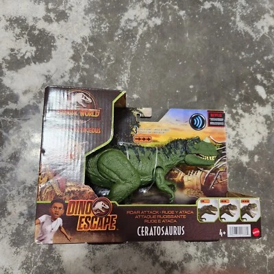 Mattel Jurassic World Ceratosaurus Dino Escape Roar Attack Dinosaur Figure ToyA5 - Image 1 of 2