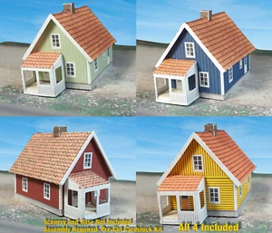 Z Scale Building - Cover Stock(paper) Pre-Cut Nordic Style houses - ZS4P - Picture 1 of 10