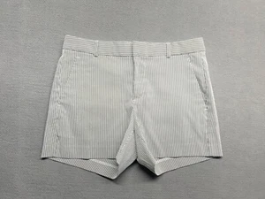 Banana Republic Short Women's Size 4 Flat Front Gray Striped Shorts 32W - Picture 1 of 6