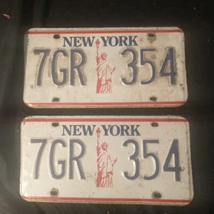 Pair "Statue of Liberty" New York  License Plates - - Picture 1 of 3