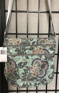 Neu Vera Bradley Fan Blumen Trio Reißverschluss Hipster Umhängetasche Handtasche - Bild 1 von 5