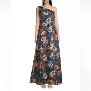 Aidan MattoxOne-Shoulder Floral Ball Gown - Picture 1 of 8