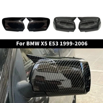 Cubierta de espejo retrovisor lateral ABS tapa superpuesta para BMW X5 E53 1999-2006 Foto 1 de 4