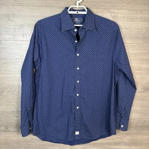 Vineyard Vines Men's Large Slim Fit Murray Button Down Shirt Navy Blue Christmas - Picture 1 of 10